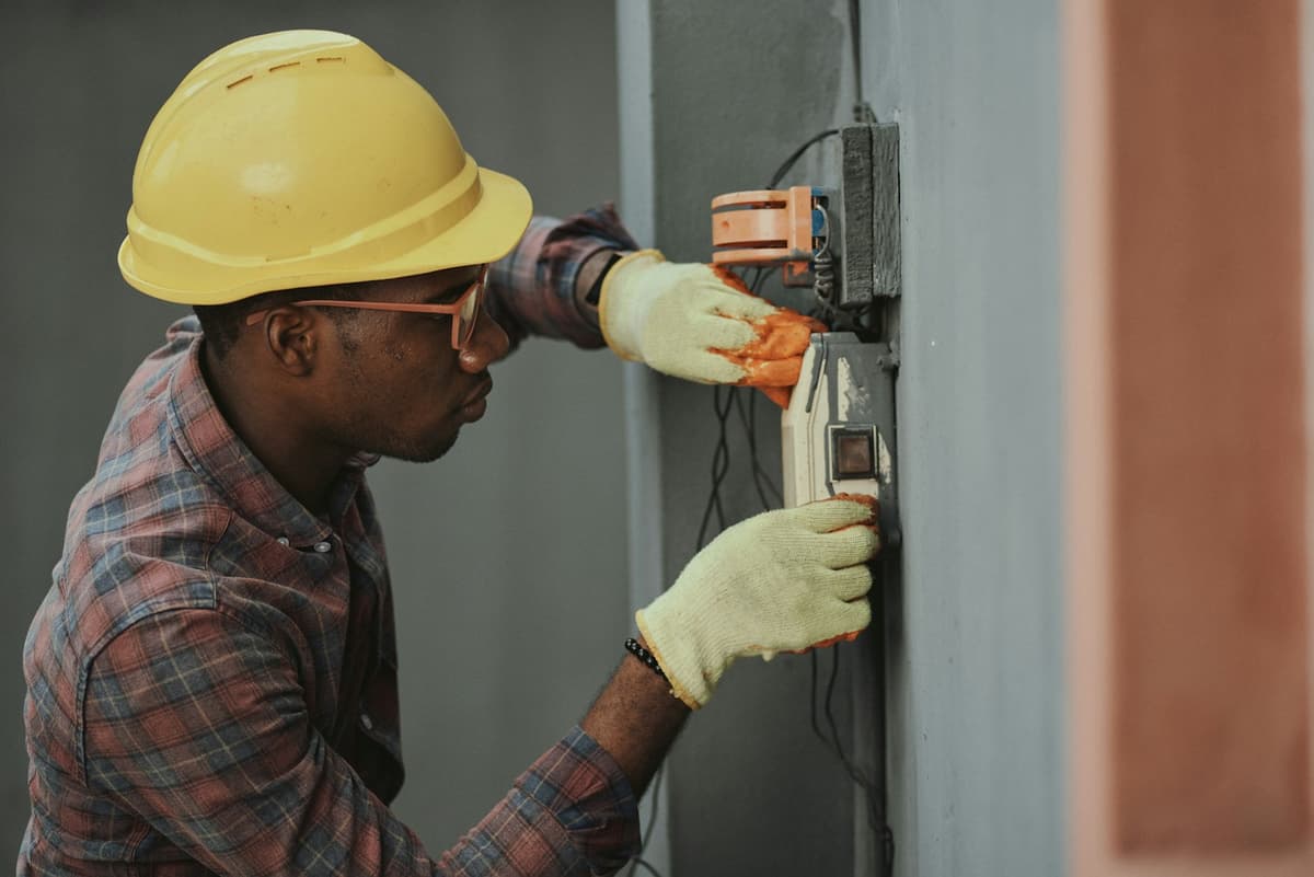 A electrician at work