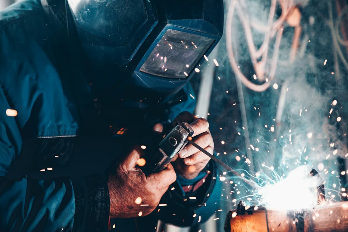 A welder at work